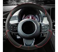 Funda Volante Coche para Toyota Aygo 2005-2014,Cubierta Protectora Volantes Antideslizante Transpirable Decoración Accesorios,A-Red-Type O