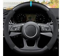 Funda Volante Coche para Toyota Proace City I 2020-2024, 38CM / 15 '' con Durabilidad Seguridad Antideslizante Protector Volante Coche de Fondo Plano para Hombres y Mujeres,D-Type-Blue