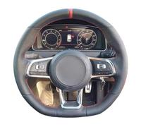 Funda Volante Coche para VW para Golf 7 para GTI R MK7 para Polo para GTI para Scirocco 2015 2016 Funda Cuero PU Volante Coche(White Thread)