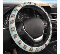 Funda Volante Coche Personalizada Agrega tu Foto del Rostro Steering Wheel Cover Personalizado Capa Volante Automóvil Decorativa Antideslizante Universal Ajustable Elástica 38cm