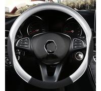 Funda Volante Coche Protector Cuero Para Volante Coche Para Renault Para Scenic Para Clio Para Laguna 2 3 4 5 Para Kangoo Para Fluence Para Megane Funda Volante (Color : GREY O SHAPE)