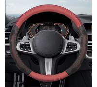 Funda Volante Coche,Protector Volante Coche,para BMW 3 Series M3 318i 318d 320i 320d 330d,Antideslizante Transpirable Cubierta Volante,Accesorios Coches Interior,C-Black Red-38cm
