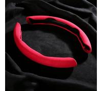 Funda Volante Coche Transpirable Antideslizante 2 Mitades Gamuza Silicona Cubierta Refuerzo Volante Accesorios Antideslizantes Protector Volante Coche 38cm 15 Pulgadas(Rojo)