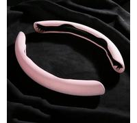 Funda Volante Coche Transpirable Antideslizante 2 Mitades Gamuza Silicona Cubierta Refuerzo Volante Accesorios Antideslizantes Protector Volante Coche 38cm 15 Pulgadas(Pink)