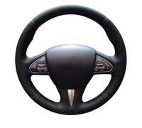Funda Volante Coche Transpirable Antideslizante DIY De Cuero De Microfibra Protector para Volante De Coche Accesorios De Interior para Infiniti QX50 2015 Q50 2014 2015(Hilo Negro)