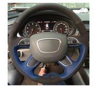 Funda Volante Coche Transpirable Antideslizante DIY De Cuero Genuino Protector para Volante De Coche para A6 (C7) 2012-2016 Q7 2013-2015 A8 2011-2016 S8 2013(4)
