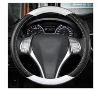 Funda Volante Coche Transpirable Antideslizante O Forma D Forma 38CM Cuero Protector para Volante De Coche para Nissan para Versa para Almera para Primera para Tiida(White O Shape)