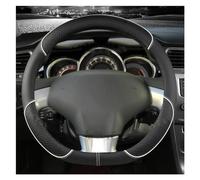 Funda Volante Coche Transpirable Antideslizante para Citroen DS3 DS 3 para Racing para Cabrio Forma D Protector para Volante Coche PU Cuero Antideslizante Accesorios para Automóviles(Blanco)