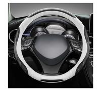 Funda Volante Coche Transpirable Antideslizante para Toyota para C-HR para CHR 2017-2022 para Izoa 2018 2019-2021 Protector Cuero Fibra Carbono Volante Coche Deportivo(Blanco)