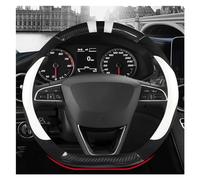 Funda Volante Coche Transpirable Antideslizante Protector Cuero Y Fibra Carbono En Forma D para Volante Coche 38cm para Seat para Leon 5F Mk3 2013-2021 para Ibiza 6J(4 D Shape)