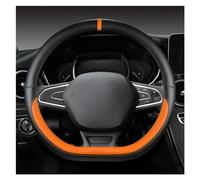 Funda Volante Coche Transpirable Antideslizante Protector De Cuero PU En Forma De D para Volante De Coche, Accesorios para Captur para Duster para Megane 2/3 para Clio 38CM(Orage)