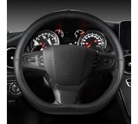 Funda Volante Coche Transpirable Antideslizante Protector para Volante De Coche En Forma De D, 38CM, Accesorios De Interior para Peugeot 408 2014-2019 para Traveller 2016-2019(Negro)