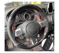 Funda Volante Coche Universal Funda Volante Coche para VW para Golf 6 para GTI para MK6 para Polo para GTI para Scirocco R para Passat para CC para R-Line 2010(Black Thread)