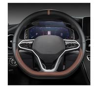 Funda Volante Cuero Protector Volante Coche Forma D para VW para Sharan para Passat para Caddy para Touran para Tiguan 2015-2021 para Teramont para Atlas 2017-2021 Funda Volante (Color : Coffee)