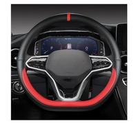 Funda Volante Cuero Protector Volante Coche Forma D para VW para Sharan para Passat para Caddy para Touran para Tiguan 2015-2021 para Teramont para Atlas 2017-2021 Funda Volante (Color : Red)