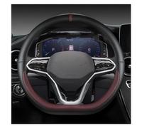 Funda Volante Cuero Protector Volante Coche Forma D para VW para Sharan para Passat para Caddy para Touran para Tiguan 2015-2021 para Teramont para Atlas 2017-2021 Funda Volante (Color : Wine Red)