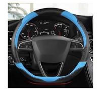 Funda Volante Fibra Carbono Y Cuero Antideslizante De 38 Cm para Seat para Tarraco para Arona para Ateca para Ibiza Cubierta Volante Coche(Blue D)