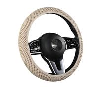 Funda Volante Funda elástica Universal para Volante, cálida en Invierno y Fresca en Verano, Microfibra Transpirable de 15 Pulgadas Cubierta de Volante(Beige)