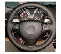 Funda Volante para BMW E81 E90 para Pack M para Sport para M3 E91 E92 E93 E87 E82 E88 para X1 E84 Volante Coche Cuero Negro Completo Trenzado Cubierta Cuero Suave(Red Blue Thread)