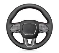 Funda Volante Para Dodge Para Challenger Para Dodge Para Charger (2015-2021) Para Dodge Para Durango (2018) Funda Volante Coche Cosida A Mano Funda Volante Coche(White Thread)