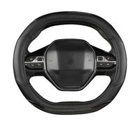 Funda Volante para Peugeot 3008 4008 5008 Protector para Volante De Coche Fibra De Carbono + Cuero PU Accesorios Interiores De Coche Cubierta para Volante(Black)