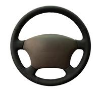 Funda Volante para Toyota para Land para Cruiser para Prado 120, Funda Negra Volante Coche Cosida Mano Cuero Artificial. Cubierta Volante Coche(Gray Thread)