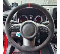 Funda Volante Para Toyota Para Yaris GR 2020 2021 2022 Funda Trenzada Volante Coche Hecha A Mano Cuero Gamuza Funda Volante Coche(Black Thread)