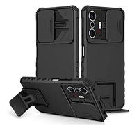 Funda Xiaomi Mi 11T 5G / 11T Pro 5G,Carcasa Protección Deslizante para la Cámara, con 360 Grados Full Body Anti-Shock Anti-arañazos Case Protector Bumper Silicona y Armor Soporte Carcasa,Negro