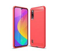 Funda Xiaomi Mi 9 Lite, Cruzerlite Carbon Fiber Texture Design Cover Anti-Scratch Shock Absorption Case for Xiaomi Mi 9 Lite (Red)