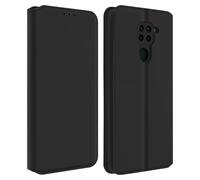 Funda Xiaomi Redmi Note 9 Caso Lámina Cartera Función Soporte Negro