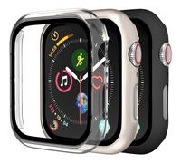 Funda XiHAMA compatible con Apple Watch SE/6/5/4 + protector de pantalla, cubierta rígida delgada de cobertura total, paquete de 3