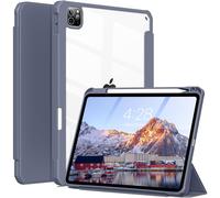 Funda XiHAMA compatible con iPad Pro de 12,9 pulgadas, 2022/2021/2020/2018, funda protectora híbrida transparente con soporte para lápiz,
