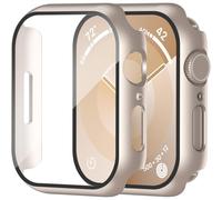 Funda XiHAMA2Pack con protector de pantalla de vidrio templado integrado, compatible con Apple Watch Series 10, carcasa rígida de policarbonato y