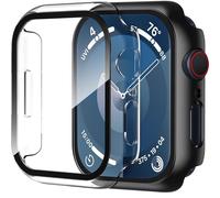 Funda XiHAMA2Pack con protector de pantalla de vidrio templado integrado, compatible con Apple Watch Series 10, carcasa rígida de policarbonato y