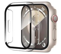 Funda XiHAMA2Pack con protector de pantalla de vidrio templado integrado, compatible con Apple Watch Series 10, carcasa rígida de policarbonato y