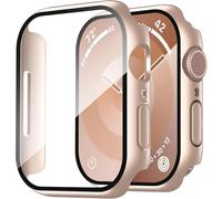 Funda XiHAMA2Pack con protector de pantalla de vidrio templado integrado, compatible con Apple Watch Series 10, carcasa rígida de policarbonato y