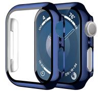 Funda XiHAMA2Pack con protector de pantalla de vidrio templado integrado, compatible con Apple Watch Series 10, carcasa rígida de policarbonato y