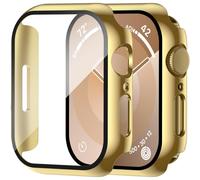 Funda XiHAMA2Pack con protector de pantalla de vidrio templado integrado, compatible con Apple Watch Series 10, carcasa rígida de policarbonato y