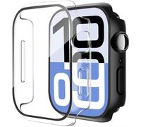Funda XiHAMA2Pack con protector de pantalla de vidrio templado integrado, compatible con Apple Watch Series 10, carcasa rígida de policarbonato y