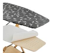 Funda y Muletón para Tabla de Planchar, Compatible con Modelos Foppapedretti, Color Plata/Gris, Tejido 100% Algodón, 115 x 63 cm, Made in Italy