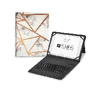 SUBBLIM - Funda con Teclado Keytab Pro BT Trendy Marmol Blanco