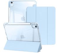 Funda YeaQuelior para iPad Air 11 Pulgadas M3 2025/M2 2024, iPad Air 5.ª/4.ª Generación 2022/2020, Híbrida Delgada Antichoque con Carcasa Trasera Transparente y Soporte para Lápiz, Azul Cielo