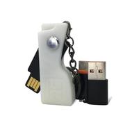 Funda Yubikey con Llavero y Adaptadores | Compatible con YubiKey 5 NFC y 5C NFC | Protección Antigolpes y Resistente | Case Yubico | Cover | Estuche Portátil (No Incluye Llave de Seguridad) (Blanco)