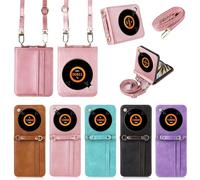 Funda ZTE Libero Flip/Nubia Flip [Pata de Cabra] [Correa del Hombro] [Ranura de Inserción de Tarjetas] [Caso Práctico] Compatible con el Teléfono Inteligente ZTE Libero Flip/Nubia Flip(Rosado)