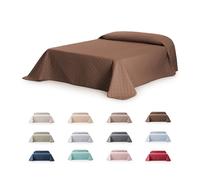 fundabel® - Colcha Boutí Acolchada Reversible Due para Cama 90 (180x270 cm), Marron/Beige, Microfibra Suave con Relleno Equilibrado, Ligera, Ideal para Primavera y Verano, Fabricada en España