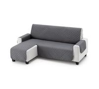 fundabel® - Funda Cubre Chaise Longue Acolchada Due | 240 CM - Color Gris - Brazo Izquierdo | Protector Tacto Suave Universal | Resistente, Ideal para Mascotas | Fabricada en España