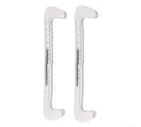 Fundas ajustables para patines de hielo para zapatos de patinaje de velocidad, protectores de plástico con resorte de metal para evitar daños y pinchazos, aproximadamente 31 cm (blanco)
