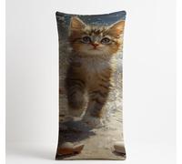 Fundas Almohada 120x40 CM Gato Impermeable Terciopelo Funda Cojine Conchas marinas Tacto Muy Suave Doble Cara Impresión Body Pillow Covers para Regalo Mujer Sofa Cama Jardín Decoracion Hogar KDZT-1976