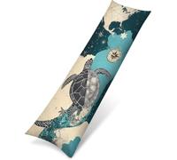 Fundas Almohada 40x145cm, Funda de Almohada Europa del Norte Cojines Tortugas marinas Cojines Cama Impermeable Terciopelo Almohadas Doble Cara Impresión para Sofá Hogar Decor, Regalo Mujer, Model1450