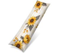 Fundas Almohada 50x150cm, Funda de Almohada Europa del Norte Cojines Girasol Cojines Cama Impermeable Terciopelo Almohadas Doble Cara Impresión con Cremallera Invisible para Sofá Hogar Decor,Model1634